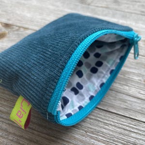 Wallet, purse Babycord petrol