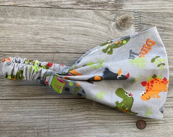 Hairband children's dinosaurs colorful grey