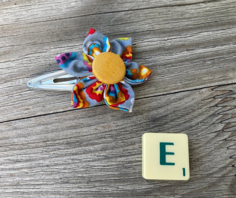 Fabric flower yellow black