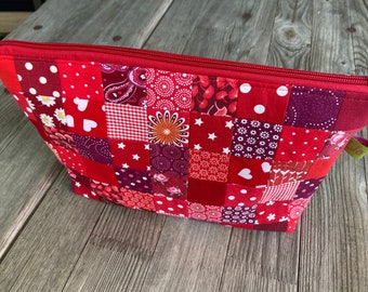 Diaper bag, cosmetic bag in red