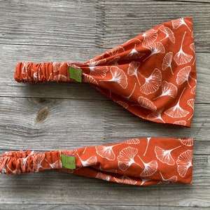 1 Haarband Kinder Gingkoblätter rostrot, rot