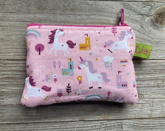 Unicorn wallet, castle pink