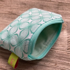 Wallet retro flower mint turquoise