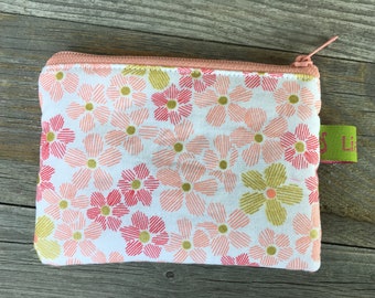 Purse children flowers pink gold