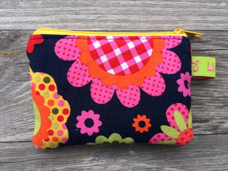 Purse flowers colorful on dark blue image 1