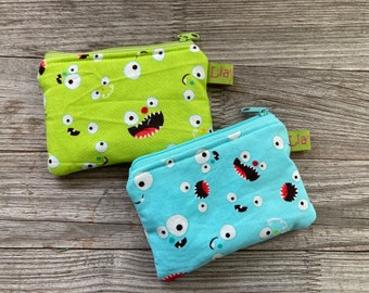 Portamonete, borsa per bambini monster verde, turchese