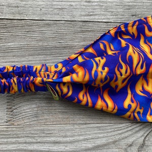 Bandeau pour cheveux pour enfants Feu Flamme Orange Bleu