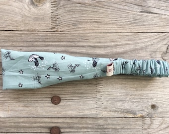 1 hair band birds grey-blue