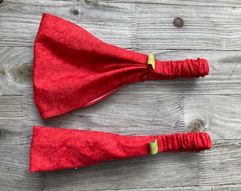 1 bandeau cheveux chiné rouge