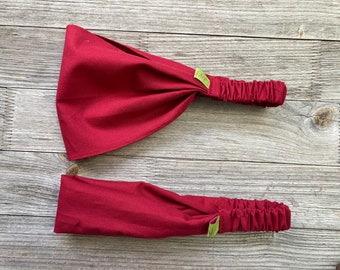 1 hairband plain dark red