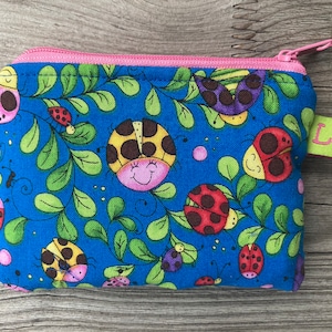 Geldbeutel Täschchen Kinder Käfer, Marienkäfer blau