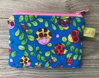 Borsa borsa bambini scarabeo, coccinella blu