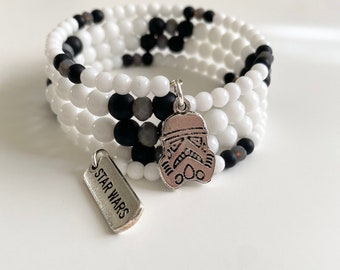 Stormtrooper Bracelet, Star Wars Bracelet, Disney Bracelet, Disney Star Wars Bracelet, Wrap Bracelet, Disney Inspired, Storm Troopers