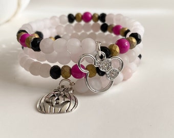 Disney Halloween Bracelet, Minnie Mouse Halloween Bracelet, Minnie Pumpkin Disney Bracelet