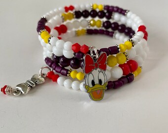 Daisy Duck Bracelet, Disney Bracelet, Adult Disney Bracelet, Daisy Duck Jewelry, Disney Wrap Bracelet, Daisy Duck, Disney Jewelry, Daisy