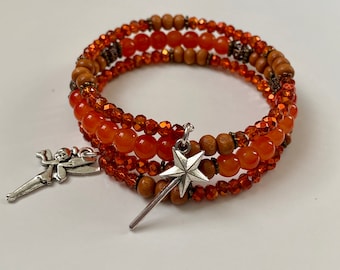 Orange Fairy Bracelet, Fawn Bracelet, Fairy Bracelet, Disney Fairy Bracelet, Pixie Hollow Bracelet, Disney Wrap Bracelet, Fairy Jewelry