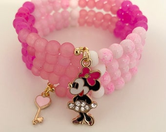 Minnie Mouse Bracelet, Disney Bracelet, Disney Wrap Bracelet, Disney Valentine Bracelet, Disney Jewelry, Minnie Mouse Jewelry, Minnie Mouse