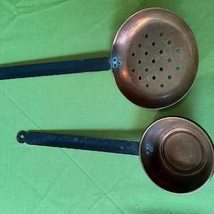 Vintage/Antique  Copper Utensil Set, Ladle and Strainer.