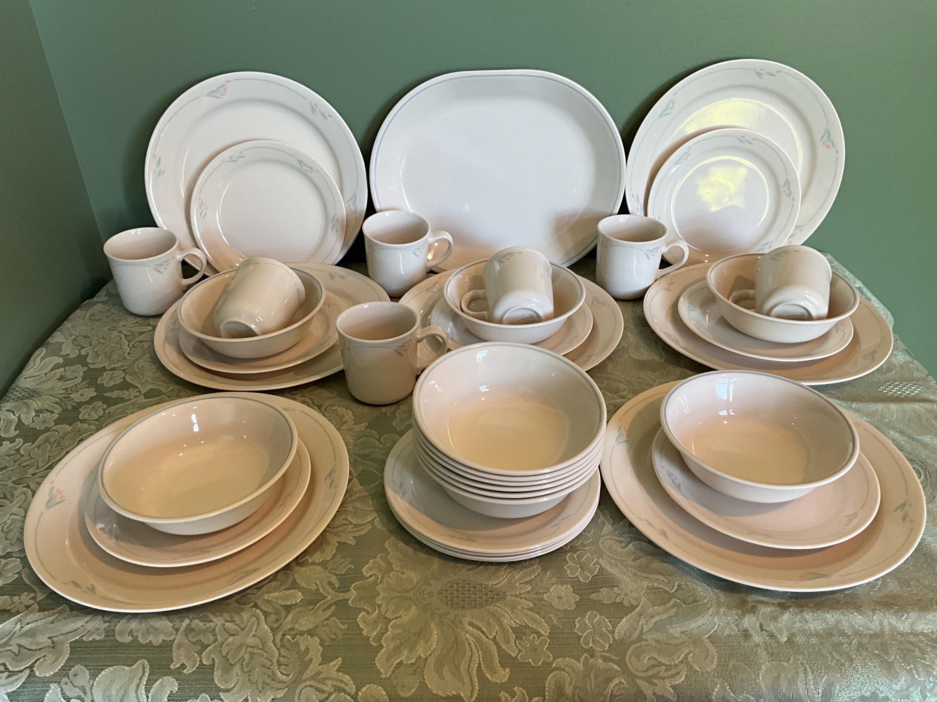 37 Piece Set of Vintage Corelle by Corning Ware, Wind Flower