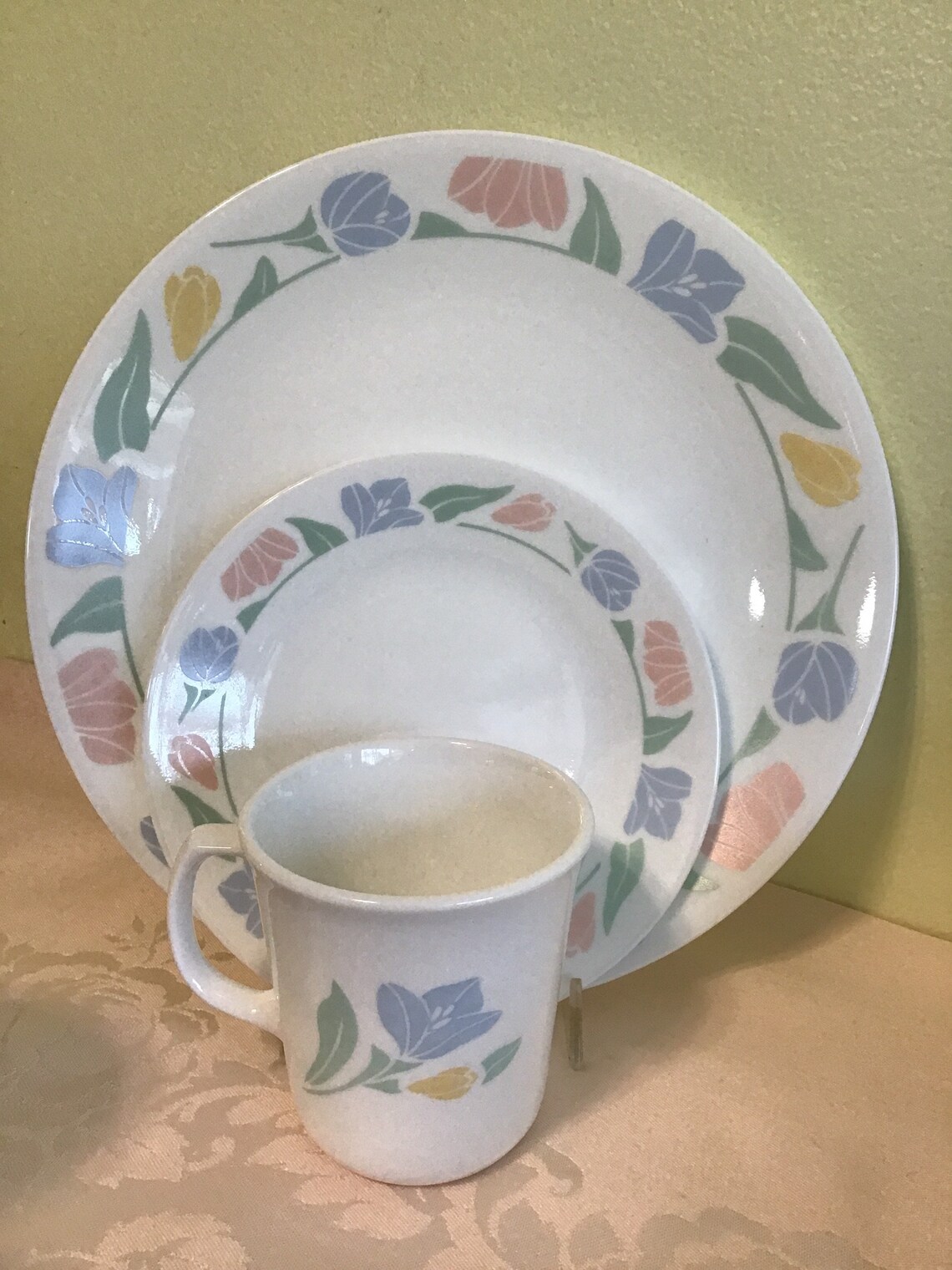 Vintage Corelle by Corning Dinnerware dishes and coffee cups Etsy