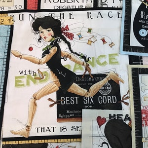 Pre printed fabric squares for quilting, quilters themed fabrics.