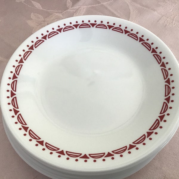 Corelle Red White Salad Plate Etsy