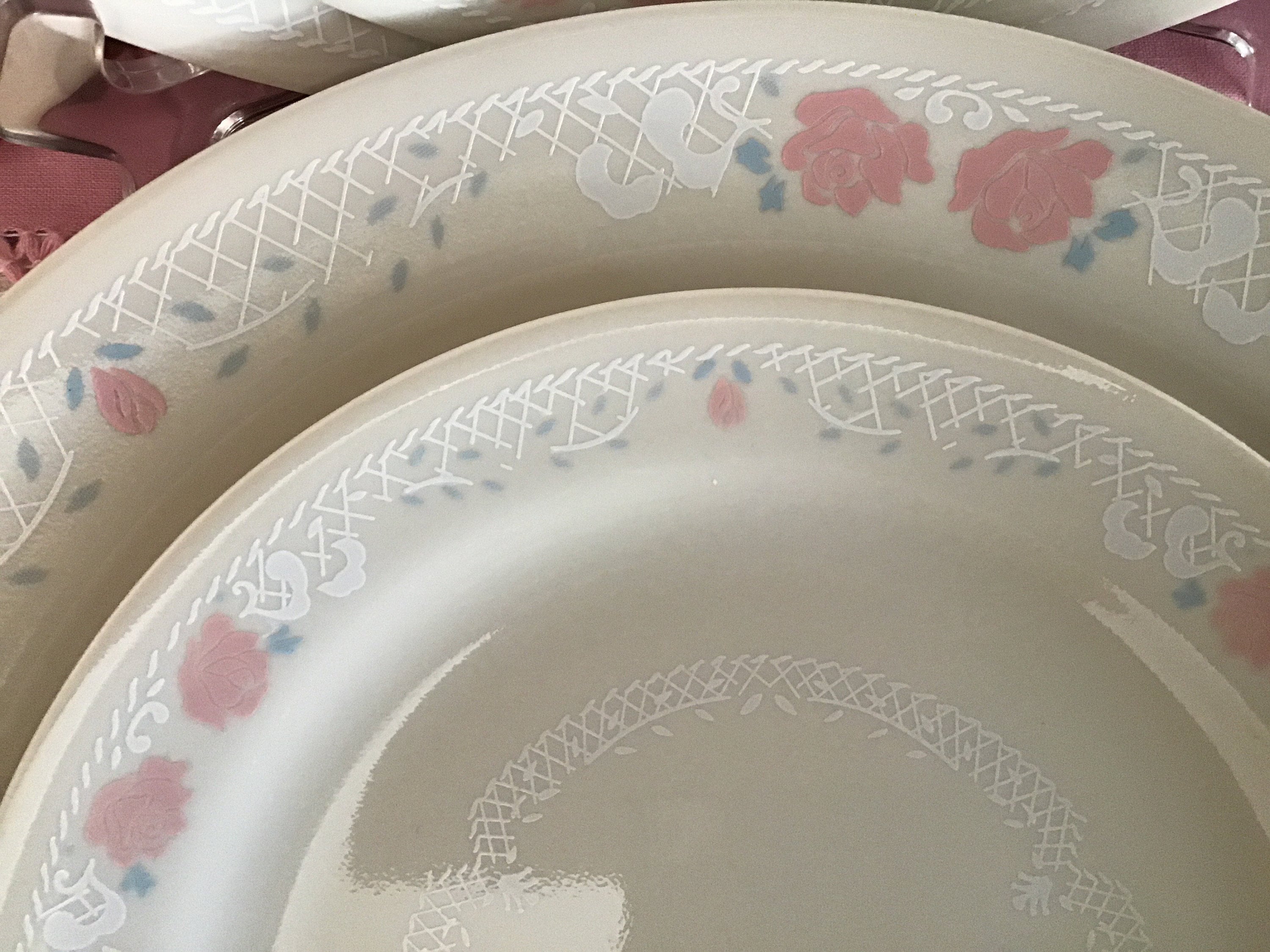 Vintage Corelle by Corning Ware dinnerware set Pink Roses and Etsy