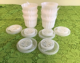 Vintage Tupperware jello molds, set of six individual serving molds.