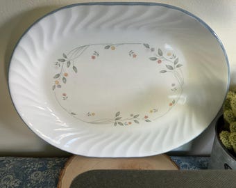 Vintage Corelle by Corning Ware, Serving Platter, English Meadow pattern.