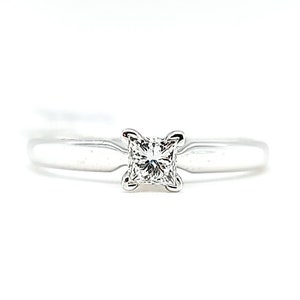 Timeless 14k White Gold Princess Cut Solitaire Certified Diamond Engagement Ring