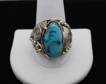 Navajo Sleeping Beauty Turquoise Ring STUNNING SKY BLUE