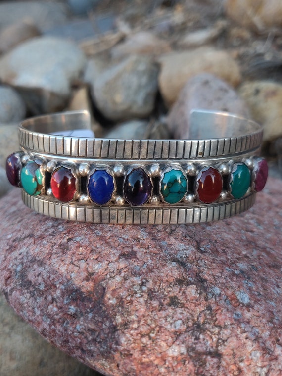 Breathtaking Bracelet With Multiple Colored Stone… - image 1