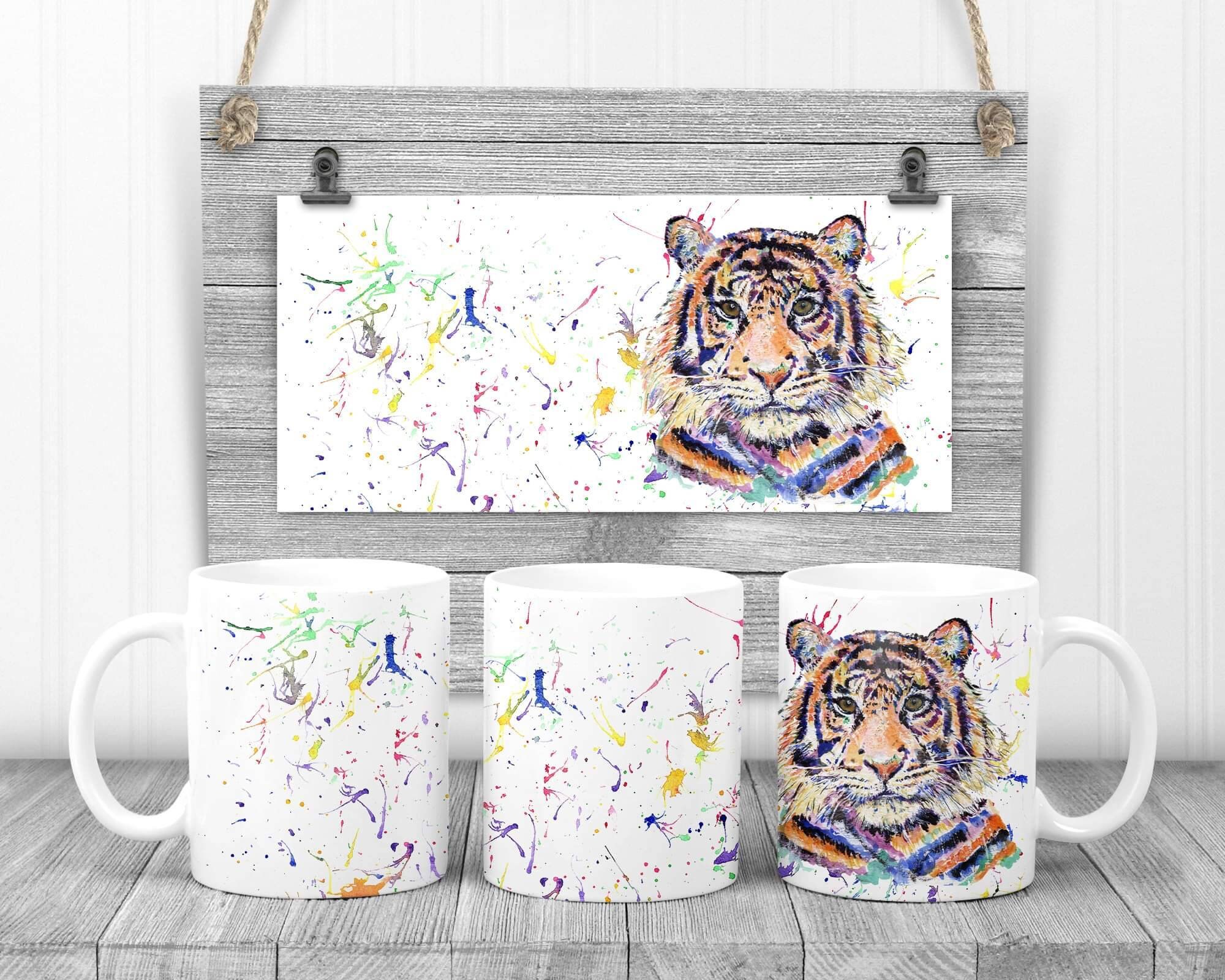 Bengal Tiger Mug Tiger Home Decor Watercolour Tiger Art Etsy