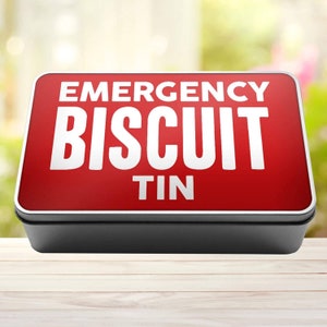 Red biscuit storage tin, sweetie jars, goodie box, metal tin box, storage box, hamper gift, refillable gift, gift for husband, for dad