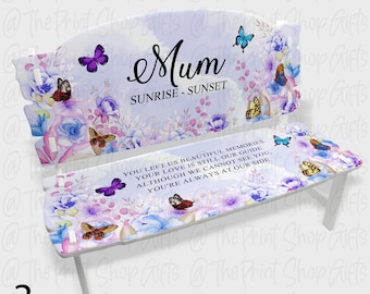 Butterfly memorial ornament, personalised memory bench, gift for loss of, mother, father, in loving memory, with sympathy, remembrance