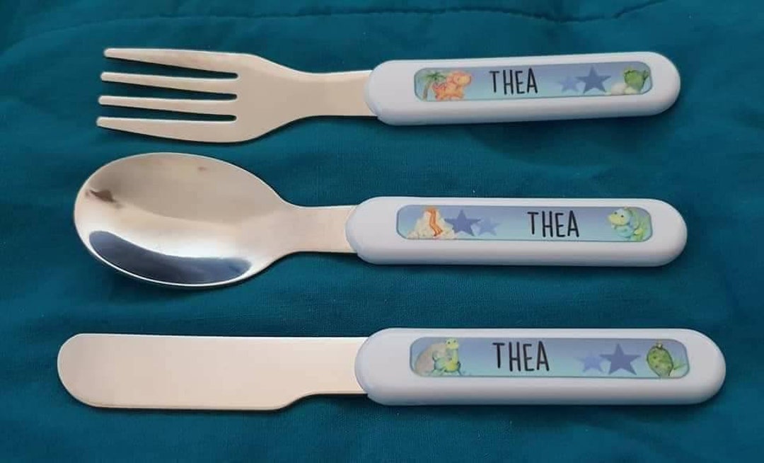 Personalised Childrens Cutlery Set Toddler Cutlery Weaning Etsy