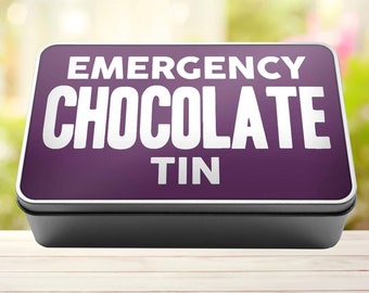 Purple chocolate storage tin, sweetie jars, chocoholic, metal tin box, storage box, hamper gift, refillable gift, gift for husband, for dad