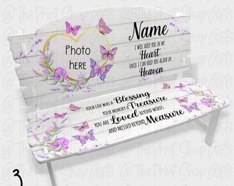 Butterfly memorial photo ornament, personalised memory bench, gift for loss of, mother, father, in loving memory, with sympathy, remembrance