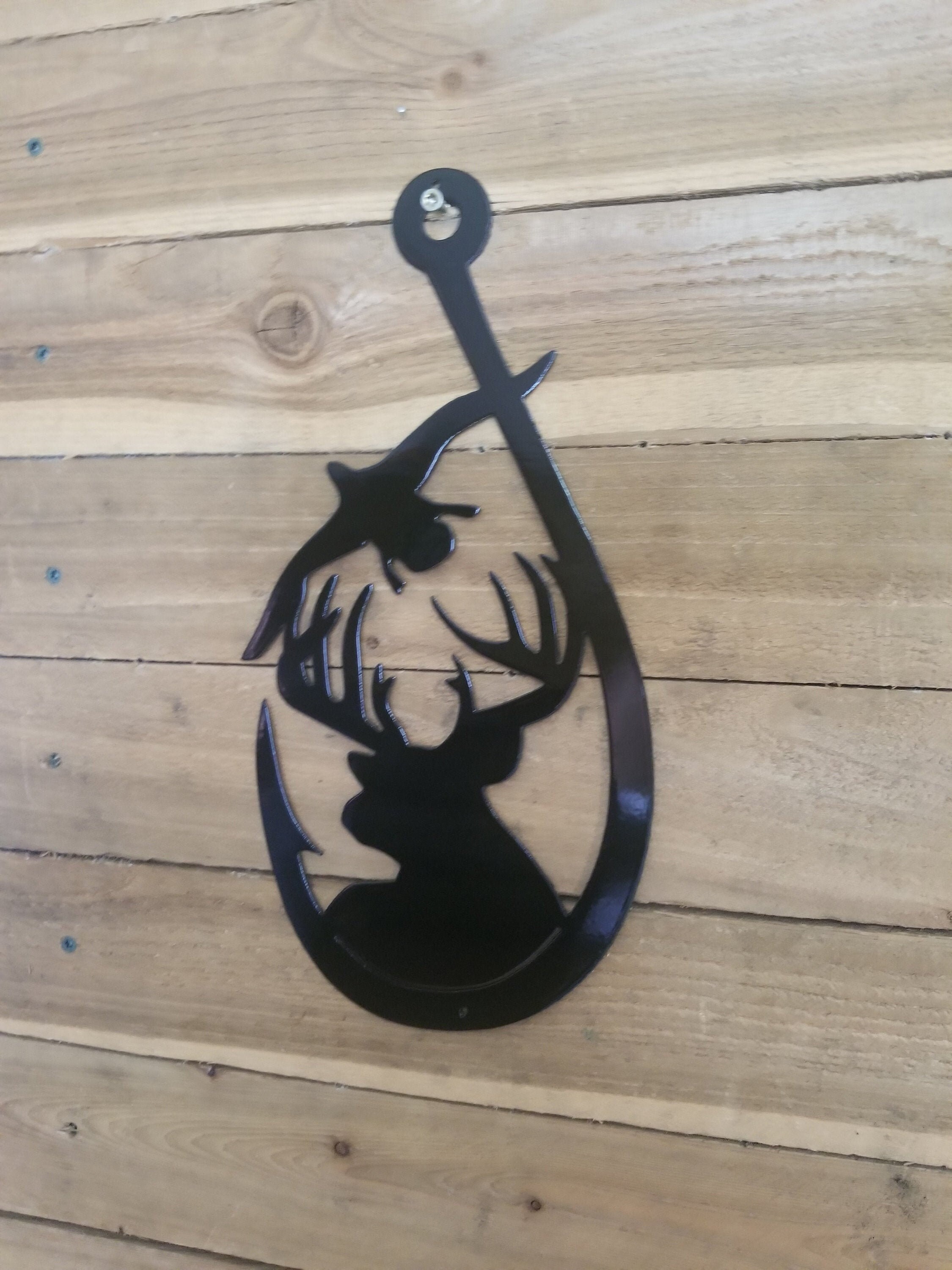 Hooked on Fishing and Hunting Wall Decor