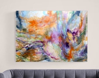 Abstract painting, original painting on canvas, contemporary art, handmade painting, living room art decor, colorful abstract, modern art