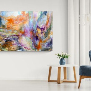 Abstract painting, original painting on canvas, contemporary art, handmade painting, living room art decor, colorful abstract, modern art image 2