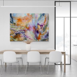 Abstract painting, original painting on canvas, contemporary art, handmade painting, living room art decor, colorful abstract, modern art image 3