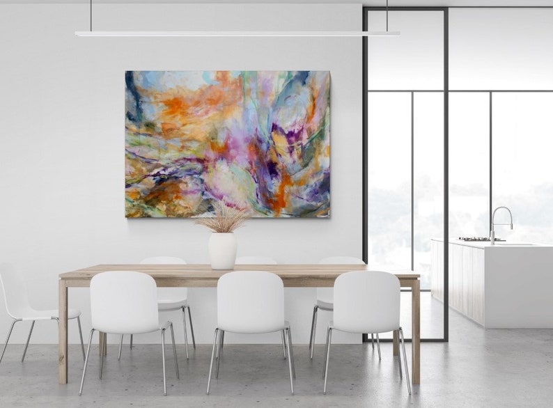 Abstract painting, original painting on canvas, contemporary art, handmade painting, living room art decor, colorful abstract, modern art image 3