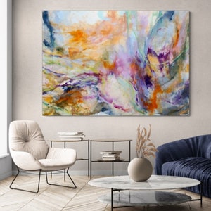 Abstract painting, original painting on canvas, contemporary art, handmade painting, living room art decor, colorful abstract, modern art image 4