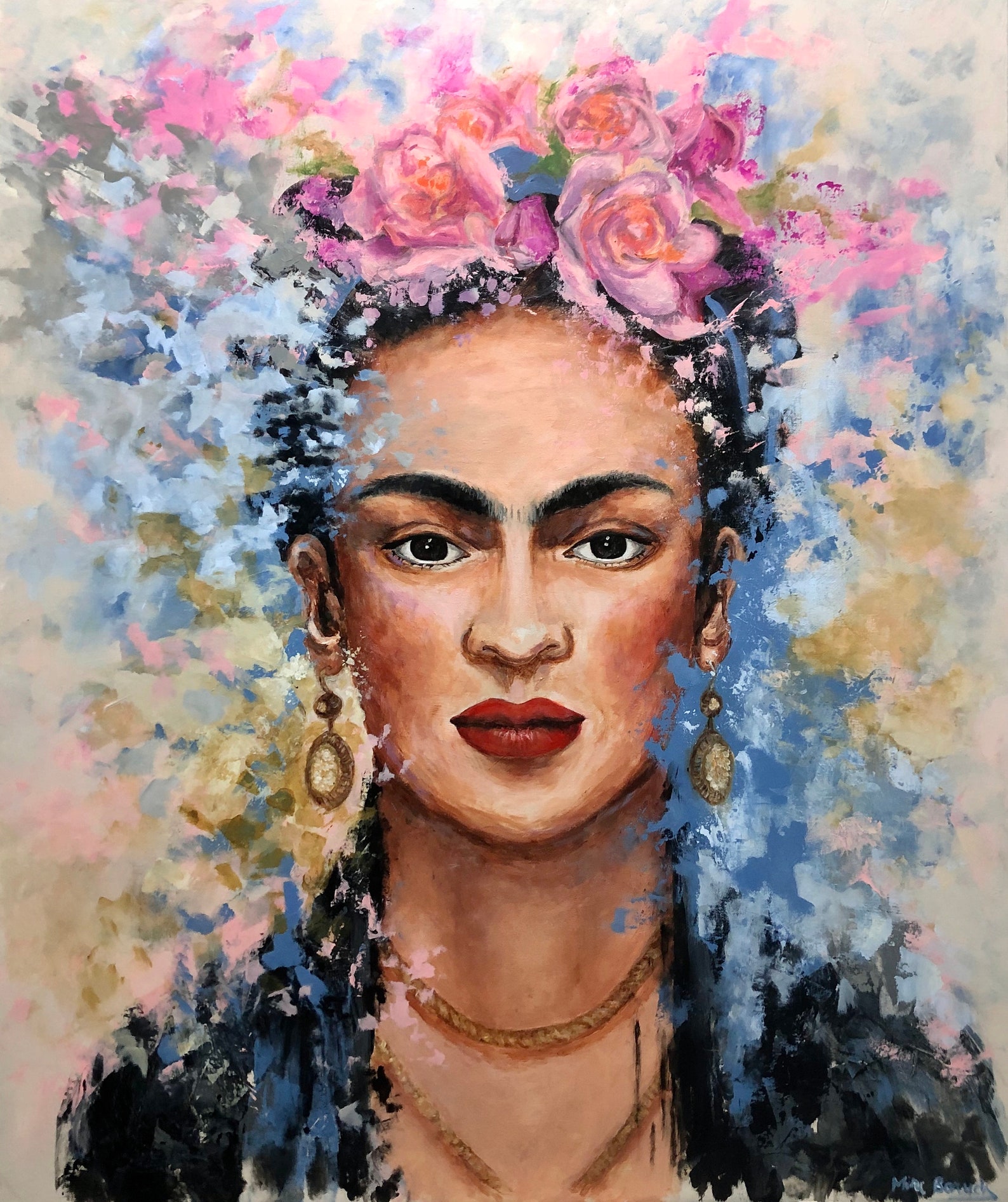 Frida Kahlo Acrylic large painting original Modern art Etsy