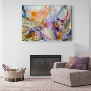 Abstract painting, original painting on canvas, contemporary art, handmade painting, living room art decor, colorful abstract, modern art image 5