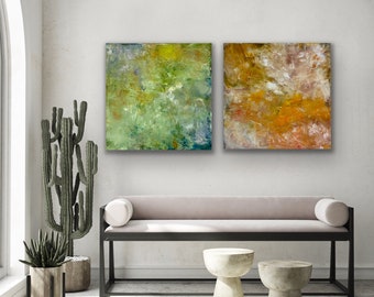 Handmade painting, oil painting on canvas, Modern art, oil abstract art, pair painting, abstract wall art, set of 2 paintings, oil art