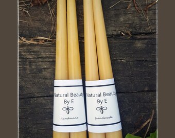 Slender Beeswax Tapers, Six Pairs