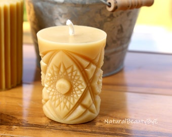 Beeswax Cut Glass Design Candle