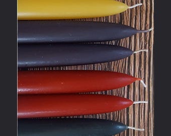 Handmade 100% Pure Beeswax Taper Candles, 8 Inch, Natural Honey Scent (2 Pairs), Canadian Made
